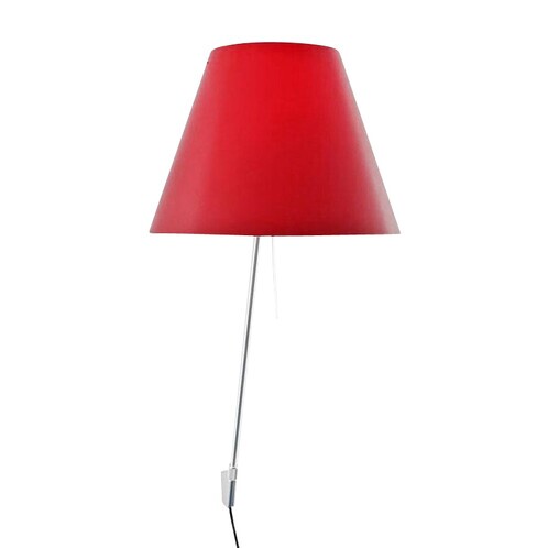 Luceplan - Costanza Wall Lamp - primary red/aluminium/with switch