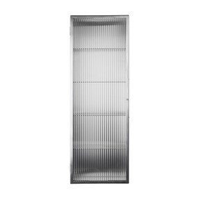 Ferm Living - Haze wandkast geribbeld glas 35x100cm roestvrij staal