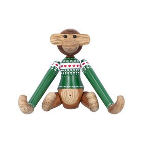 Kay Bojesen Denmark - Houtfiguur aap mini met kersttrui