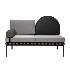 Petite Friture - Grid 2-Sitzer Sofa Gestell Nussbaum