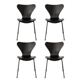 Fritz Hansen - Serie 7™ stoel geverfd essenhout monochroom set van 4
