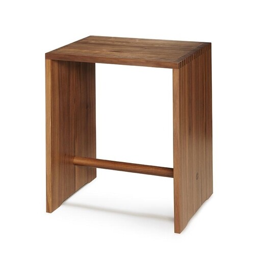 wb form - Ulmer Hocker - natur/amerikanisches Nussbaumholz