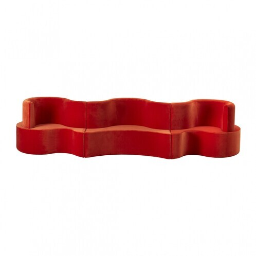 VerPan - Cloverleaf Panton Sofa 365x110cm - orange/fabric Harald 2 552/2 elements + 1 extension