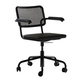 Thonet - S 64 VDR draaistoel met vlechtwerk Dark Melange