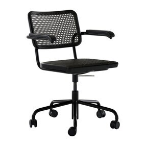 Thonet - S 64 VDR draaistoel met vlechtwerk Dark Melange