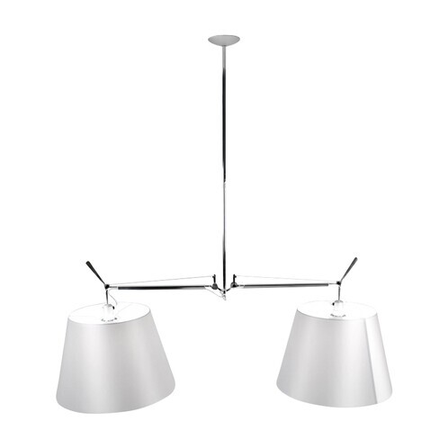 Artemide - Tolomeo Sospensione Satin Deckenleuchte - silber/weiß/Aluminium/groß/2x Ø 42 cm