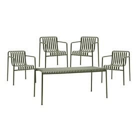 HAY - Palissade tuinset tafel + 4 dining tuinarmleunstoelen