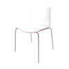 Arper - Catifa 46 0251 Chair Bicoloured Frame Chrome - white/red/seat shell glossy/inside matt/frame chromed