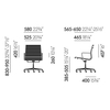 Vitra - EA 117 Alu Chair Bürostuhl/ Gestell verchromt - Strichzeichnung
