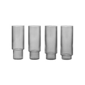 Ferm Living - Ripple Longdrinkglas 4er Set