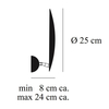 Catellani & Smith - Lederam W1 LED Wandleuchte Ø25cm - Strichzeichnung