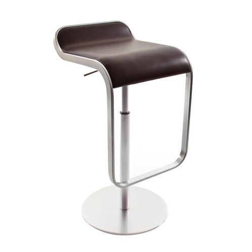 la palma - Lem 55-67 Bar Stool Frame Chrome Mat - dark brown/leather/seating upholstered