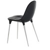 Cassina - Caprice - Stoel - zwart/leder Scozia 13X606/onderstel chroom/schaal buitenkant zwart nylon