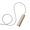 ferm LIVING - Socket Pendant High Pendelleuchte - messing/plattiert/Baldachin messing/Stoffkabel hellgrau/H 17cm/Ø 7.5cm/50Hz