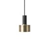 ferm LIVING - Disc Shade Lampenschirm - messing/plattiert/innen weiß/H 7cm/Ø 12cm