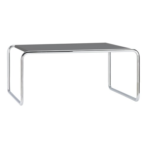 Thonet - Thonet B20a Couchtisch/Beistelltisch - schwarz/Buche schwarz gebeizt/Gestell Chrom/80x80x36cm