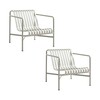 HAY Palissade Gartenstühle aus Metall, elegantes Design, strapazierfähig und modern, für Außenbereich geeignet. - Palissade Garten Loungesessel niedrig 2er Set