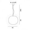 Foscarini - Gem LED - Pendellamp - Strichzeichnung