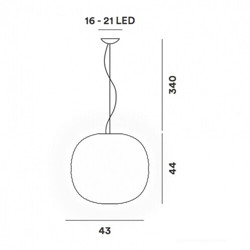 Foscarini - Gem LED - Pendellamp - Strichzeichnung