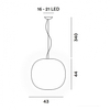 Foscarini - Gem LED Pendelleuchte - Strichzeichnung