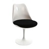 Knoll International - Tulip Chair Rotatable - white/with cushion/cover black Tonus 128