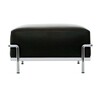 Cassina - Le Corbusier LC2 Hocker Cassina - grafite schwarz/Gestell chrom/Leder LCX 13X414
