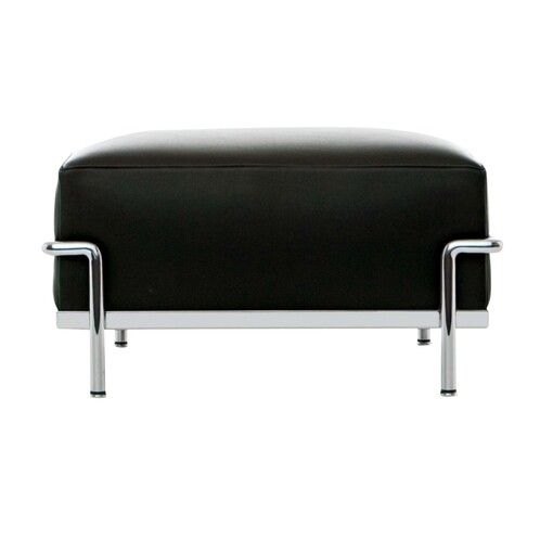 Cassina - Le Corbusier LC2 Stool Cassina - grafite black/frame chrome/leather LCX 13X414