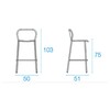 emu - Darwin - Tabouret de bar de jardin 75cm - dessin au trait