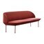 Muuto - Oslo 3-Sitzer Sofa - dunkelrot/Stoff Steelcut 2 660/RAL 3003