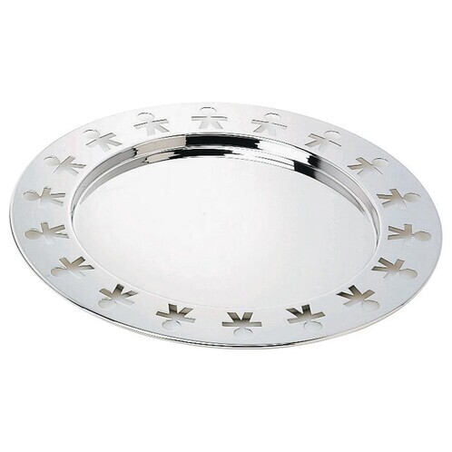 Alessi - Girotondo Rundes Tablett - edelstahl/poliert/Edelstahl/Ø 40cm