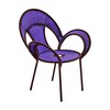 Moroso - Banjooli - Fauteuil - violet/oxide/handgebreide/PVC pootgeleiders/75x87x73cm/frame staal gelakt
