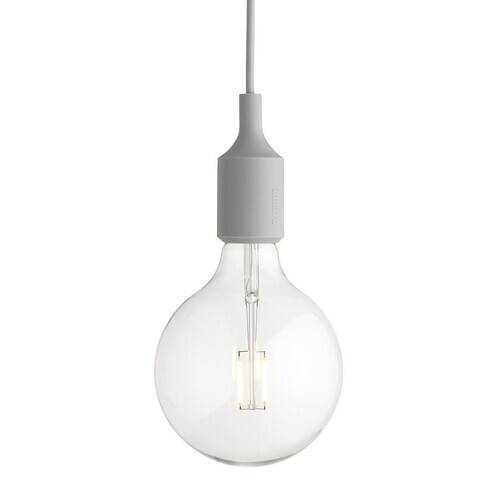 Muuto - E27 LED - Suspension - clair gris/2500K/160lm/ avec variateur/Ø12.5cm/avec ampoule LED