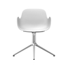 Normann Copenhagen - Form Drehstuhl mit Armlehnen 4L Alu - weiß/Gestell aluminium/H x B x T: 80 x 70,5 x 70,5cm
