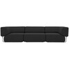 Softline - Noa Sofa 3-Seater - black/khaki/fabrics vision 443/WxHxD 294x68x98cm/chrome base