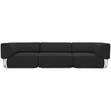 Softline - Noa Sofa - Canapé 3 Places - noir/kaki/étoffe vision 443/PxHxP 294x68x98cm/structure chrome
