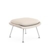 Knoll International - Womb Relax Tabouret / Ottoman piètement chrome - naturel/étoffe Cato Natural 50/piètement chrome