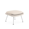 Knoll International - Womb Relax Tabouret / Ottoman piètement chrome - naturel/étoffe Cato Natural 50/piètement chrome