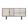 Andersen Furniture - Andersen Furniture S6 - Sideboard coloré - blanc argent/ beige/gris métallique/chêne laqué noir/163 x 43 x 80 cm