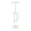 ferm LIVING - Socket Pendant High Pendelleuchte - Strichzeichnung