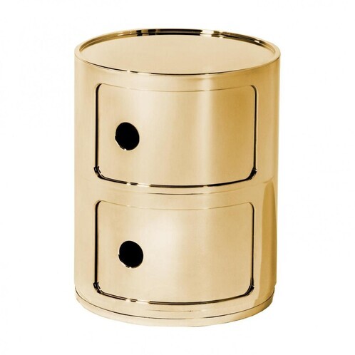 Kartell - Componibili 2 Container - gold/glänzend/H 40cm/ Ø 32cm