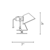 Artemide - Tolomeo Pinza E27 Klemmleuchte - Strichzeichnung