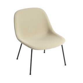 Muuto - Fiber lounge stoel gestoffeerd voeten staal