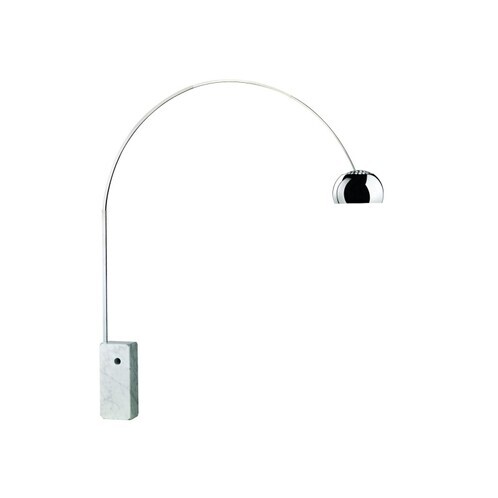 Flos - Arco LED Floor Lamp - aluminium/brushed / polished/marble white/2700K/1760lm