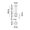 Vibia - Wireflow 0303 LED - Lampe de suspension - dessin au trait