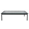 Cassina - Le Corbusier LC10-P Outdoor - Table basse - verre noir trempé mat/acier poli/avec verre strié/70x70cm/pour interieur et exterieur