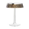 Flos - Bon Jour LED - Lampe de table chrome - transparent/gris fumé/abat-jour: plastique/H 41cm/ Ø 31,6cm/structure transparent/chrome brillant
