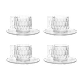 Kartell - Jellies Family - Kop met schotel set van 4