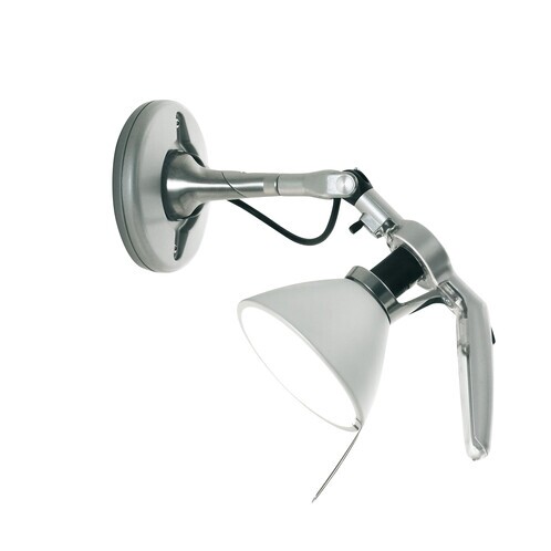 Luceplan - Fortebraccio Faretto 100W Wall Lamp - metallic/lacquered/with wall mount/with switch