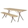 Moormann - Moormann Kampenwand Garden Set With Bench - fir, rope red/untreated, galvanized steel/1 table 220x68cm/1 bench