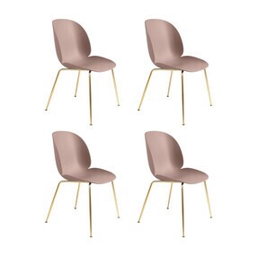 Gubi - Beetle Dining Chair Stuhl Gestell Messing 4er Set